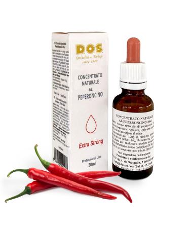 Natural Concentrate Flavored with Chilli 30ml Extra Strong for Professional Use Essence/Extract VERY HOT - Red - Ideal for Meat, Pasta, Sauces, Extra Virgin Olive Oil