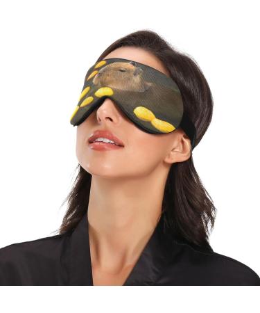 Capybara Hot Citron Bath Sleep Mask - Light Blocking Eye Cover for Men & Women | Soft Adjustable Lightweight Blindfold for Travel & Naps - Buy Online on GoSupps.com