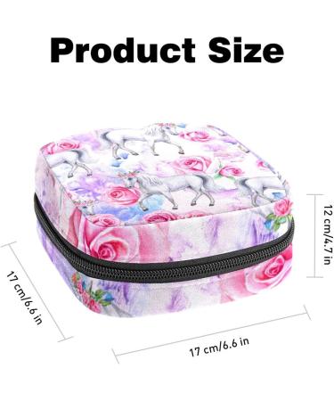 Women's Portable Period Kit - Bonds Storage Pockets Holder in White Floral Pattern | Feminine Product Bag for Girls - Buy Online on GoSupps.com