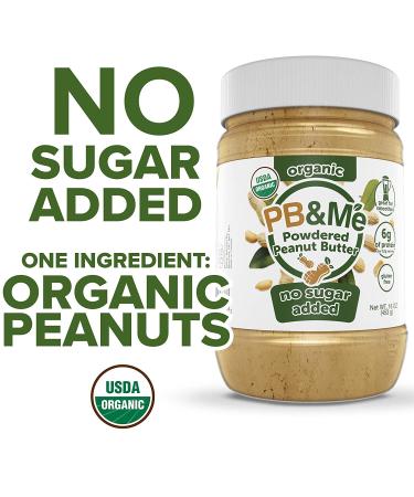 PB&Me Organic Powdered Peanut Butter - Keto Snack, Gluten Free, Plant Protein - 16oz (1lb) - No Sugar Added - Buy Online on GoSupps.com