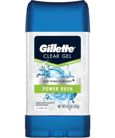 Gillette Anti-Perspirant Deodorant Clear Gel Power Rush 3.8 oz (Pack of 2)