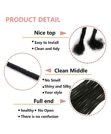 Loc Extension Human Hair 4inch 0.6cm Width 100% Permanent huamn hair Dreadlocks Extension Can Be Dyed Bleached Curled Handmade loc Extension for Men Women (30 Strands Natual Black) 4inch\30 Strands Natural Black\0.6cm - Buy Online on GoSupps.com