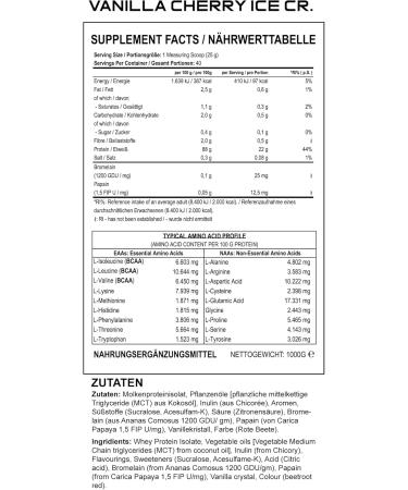 EVOLABS Insulation-90 Whey Protein Powder | Build Muscle with Amino Acids & Digestive Enzymes | Low Lactose 1000g Vanilla Cherry Ice Cream - Buy Online on GoSupps.com