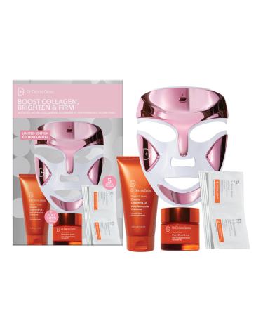 Dr Dennis Gross dpl FaceWare Pro LED Device Boost Collagen Brighten & Firm Kit Pink LED Mask Cleansing Oil Dewy Deep Cream & 5 Universal Daily Peels | $592 Value Gift Set