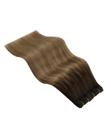 Youngsee Tressen Real Hair Balayage Weaving Extensions - 45cm Double Tresse #4/10/16 for Natural Brown Blonde Styles 100g Invisible Hairpin - Buy Online on GoSupps.com