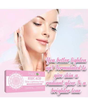 Healov Kojic Acid Soap for Face & Body - Natural Collagen & Kojic Acid Bar for Even Tone & Glowing Skin - 5.6oz - All Skin Types - Buy Online on GoSupps.com