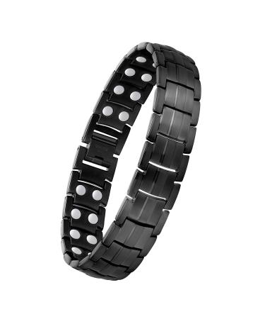 Jeracol Magnetic Bracelets for Men Titanium Steel Magnetic Brazaletes with Double Row Ultra Strength Magnets Adjustable Wristband with Removal Tool & Jewelry Gift Box B-black - Buy Online on GoSupps.com
