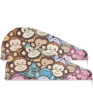 Small Monkey Hair Towel 2 Pack | Super Absorbent Quick Dry Hair Turbans for Women & Girls - Buy Online on GoSupps.com