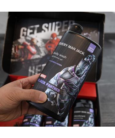 Every Man Jack Black Panther Body Set - Marvel-Inspired Bath and Body Gift Set for Men - Clean Ingredients, Incredible Scents - Includes Body Wash, Shampoo, Deodorant - Buy Online on GoSupps.com