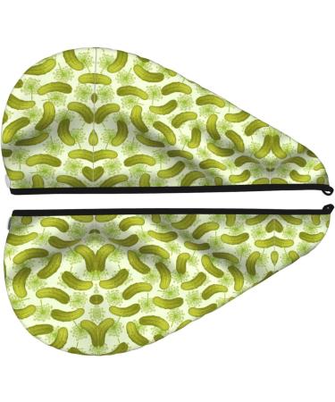 Sushi Dill Pickles Coral Velvet Dry Hair Cap | Quick-Dry Hair Towel Wrap for Women & Men | Ideal for Travel & Home - International Shipping Available - Buy Online on GoSupps.com