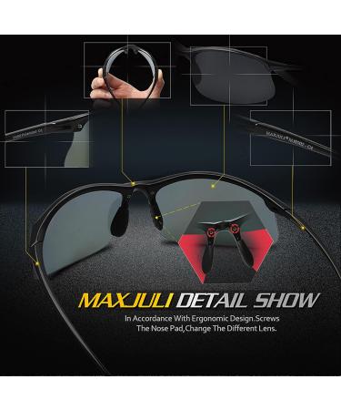 JULI Polarized Sports Sunglasses | Tr90 Unbreakable Frame | for Men & Women | Running, Fishing, Baseball, Driving | MJ8002 Carbon Fiber/Grey - Buy Online on GoSupps.com