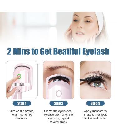 Heated Eyelash Curler - Quick & Natural Curling, Long-Lasting Electric USB Rechargeable Lash Curler - Lasts All Day | Upgrade Model - Buy Online on GoSupps.com