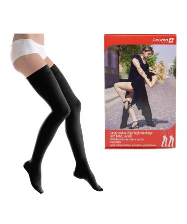 Lauma Medical 23-32 mmHG compression stockings class 2 with closed tip varicose veins frequent swelling in the legs pain in calves and feet black M size long - Buy Online on GoSupps.com