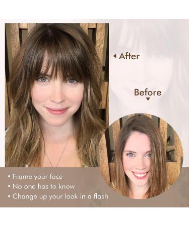 REECHO 100% Human Hair Clip in Bangs - Air Bangs Medium Brown - Buy Online on GoSupps.com