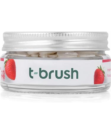 Strawberry Fluoride Toothpaste Tablets | T-brush | SLS-Free, Gluten-Free, Cruelty-Free | Eco-Friendly & Vegan | 90 Tablets - Buy Online on GoSupps.com