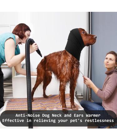 Amaxiu Dog Ear Warmers & Neckerchief | Cozy Black Earmuffs for Dogs | Comfortable Neck & Ear Cover for Pet Comfort (M) - Buy Online on GoSupps.com