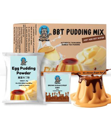 20 Servings of Bubble Tea Pudding Kit w/Brown Sugar Syrup | Tegritea