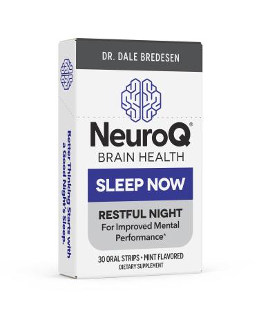 LifeSeasons NeuroQ Sleep Now - Natural Sleep Support Supplement - Maintain Healthy Sleep Cycles & Brain Function - Melatonin & L-Theanine - Non-Habit Forming - 30 Mint Oral Strips
