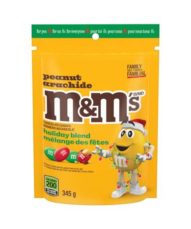 M&M'S Christmas Peanut Milk Chocolate Candy Holiday Sharing Bag 345g