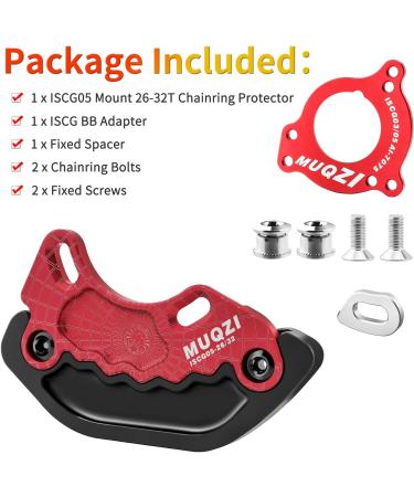 MUQZI Bash Guard Mountain Bike Chainring Protector Red ISCG03 34-38T | ISCG05/ISCG03 Mount 26-32T/34-38T - Buy Online on GoSupps.com