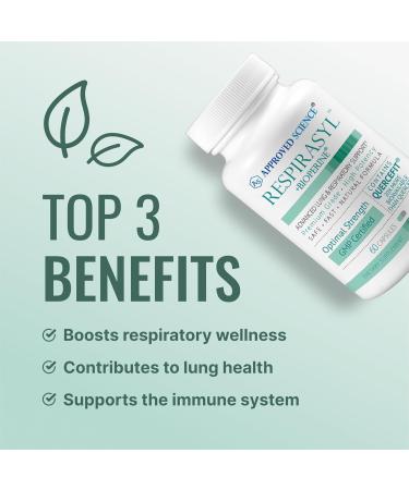 Approved Science Respirasyl - Lung and Respiratory Support - with Quercefit, Vitamins A,C,D, BioPerine - 3 Month Supply - Made in The USA - Buy Online on GoSupps.com
