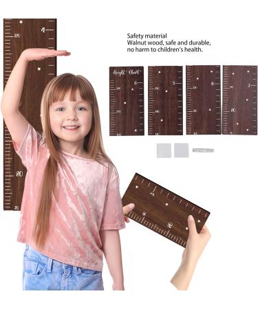 Wooden Ruler Growth Chart for Kids Toddlers with Accurate Markings Durable Walnut Wood Easy Installation Unique Decoration Versatile Application - Buy Online on GoSupps.com