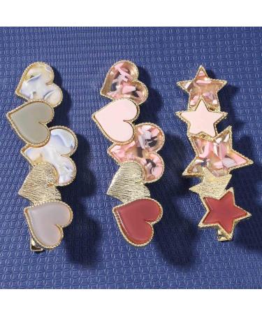 Yheakne Heart Hair Clip - Cute Pink Star Hair Accessory for Women & Girls | International Shipping Available - Buy Online on GoSupps.com