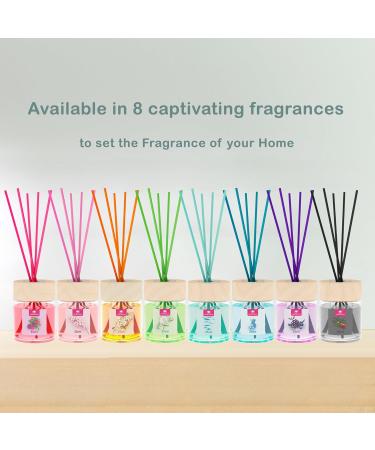 Cristalinas 35ml Sandalwood & Cedar Air Fresheners for Home - Reed Diffusers for home - Home Fragrance Lasts upto 8 weeks - Room Diffuser Sticks with Coloured Fragrance Oil - Buy Online on GoSupps.com