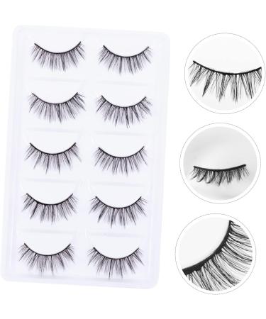 minkissy 5 Pairs False Eyelashes Eyelash Handmade Eyelashes Fluffy Volume Lashes Glue False Lashes Elf Eyelashes Makeup Eyelashes Wispy Eyelashes Artificial Fiber Cross Section 3d - Buy Online on GoSupps.com