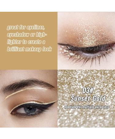 Jutqut Liquid Glitter Eyeliner - Long-Wearing, Opaque, Intense Color with Diamond Sparkle - Metallic Eye Liner and Eyeshadow - Buy Online on GoSupps.com