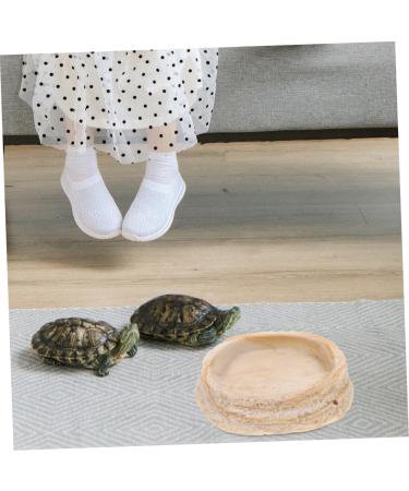 ROMISBABA 2pcs Pet Bowl Bearded Dragon Water Bowl Terrarium Water Bowl Reptile Feeding Dish Animal Resin Beige - Buy Online on GoSupps.com