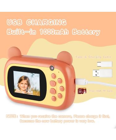 Instant Print Camera for Kids - Updgrade Selfie Kids Camera with Zero Ink | Dual Lens | 1080P HD | 2.4 Inch | 1000 mAh | 3 Rolls Print Paper Camera for Girls Boys Age 3-12 Birthday Brown - Buy Online on GoSupps.com