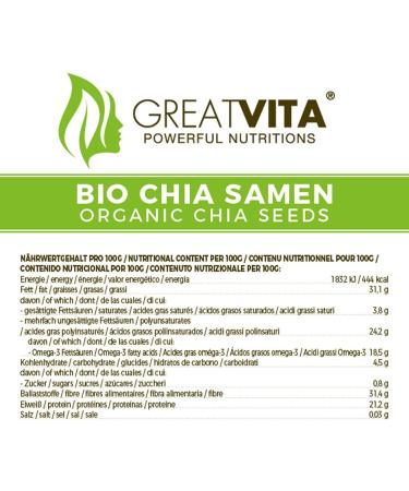 MeaVita Chia Seed 3 kg Bag Vegan and Gluten Free Source of Omega-3 and Omega-6.. - Buy Online on GoSupps.com