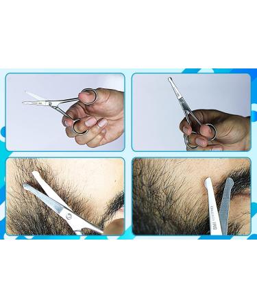 SMI Round Tip Nose Hair and Beard Scissors with Pouch - Small Grooming Scissors - Buy Online on GoSupps.com