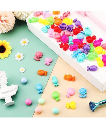 50-Piece Plastic Self Hinge Barrettes for Girls - Colorful 80s 90s Cute Clip Multi Design Hair Pins - Novel Candy Heart Star Shape Accessory - Buy Online on GoSupps.com