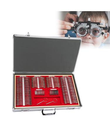 266PCS Trial Lens Set Metal Rim Trial Lens Set with Aluminium Case Optometry Optical Instrument Lens Case Optometry Equipment Optical Metal Rim Prism Trial Lens Set