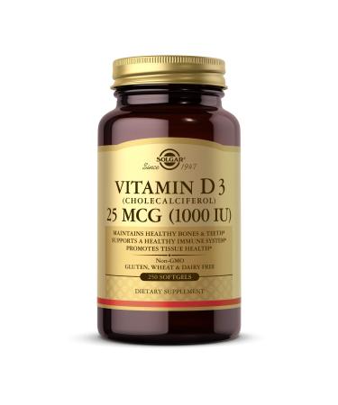 Solgar Vitamin D3 - 25 MCG 1,000 IU - 250 Softgels