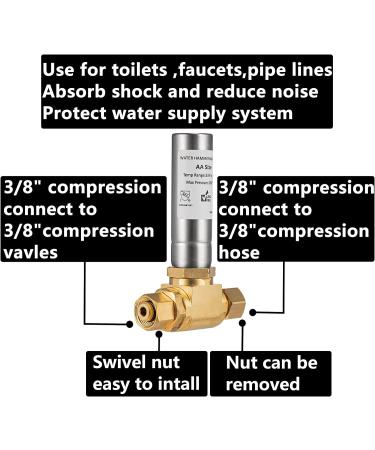 Lidetik Water Hammer Defense for Dishwasher & Toilet | 3/8 inch Compression | Noise Reduction & Vibration Absorption - Buy Online on GoSupps.com