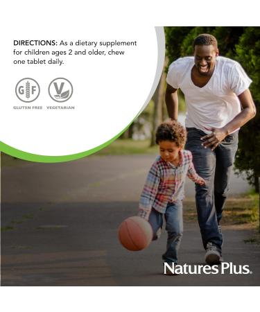 NaturesPlus Animal Parade Vitamin D3 Children's Chewables - Black Cherry Flavor - 90 Animal-Shaped Tablets - Buy Online on GoSupps.com