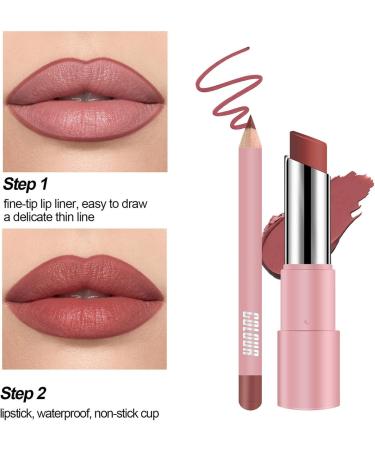 blmcoos Moisturizing Glaze Lip Balm Tinted Lip Balm Joyeloo Lip Balm Lips Lifter Lip Glaze Moisturizing Long Lasting Lip Glaze 2 In 1 Waterproof Lip Balm & Lip Liner Set 02 - Buy Online on GoSupps.com