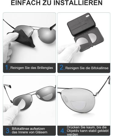 OKH Bifocal Lens Reader - Self-Adhesive 2.5 Diopter Enlargement Lenses for Sunglasses & Sports Glasses - Reusable No Water Needed - Buy Online on GoSupps.com
