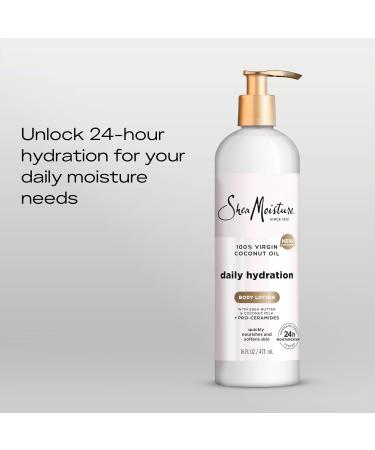 Shop SheaMoisture Daily Hydration Body Lotion - 100% Virgin Coconut Oil Shea Butter & Coconut Milk - 24H Moisturizing 16 oz - Nourish & Soften Skin - Buy Online on GoSupps.com