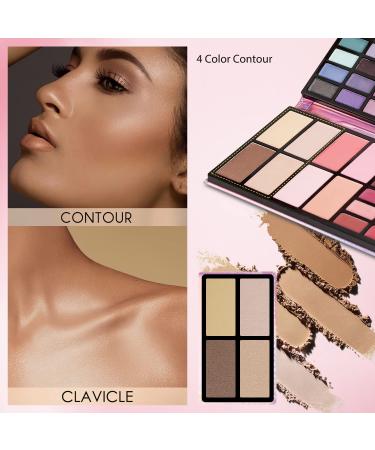 Nuotridge 80 Colors Makeup Kit with 4 Brushes - Matte, Shimmer, Glitter Makeup Gift Set - Eyeshadow, Lipgloss, Contour - All in One Make Up Kit - Buy Online on GoSupps.com