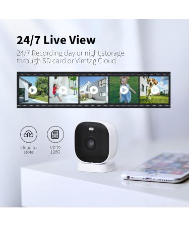 Vimtag Mini G3 Outdoor Security Camera with AI Human Detection - Full-Color Night Vision, Weather-Resistant, Alexa Compatible - White 1Pack - Buy Online on GoSupps.com