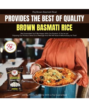 Taj Gourmet Naturally Aged Brown Basmati Rice 5 lbs - Resealable Pouch - Buy Online on GoSupps.com