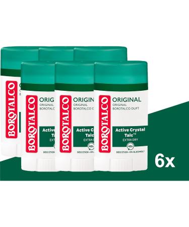  Borotalco Borotalco Deodorant Stick - 48 Hour Effectiveness - Formula with Active Crystal Talc for Triple Protection Against Sweat - 0% Alcohol - Deodorant for Men and Women - 6 x 40ml - Buy Online on GoSupps.com