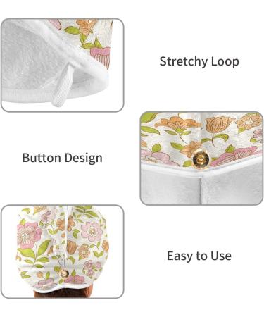 Daisy Flower Dry Hair Cap & Quick Drying Towel Set - 2 Piece Super Absorbent Soft Comfortable - Buy Online on GoSupps.com