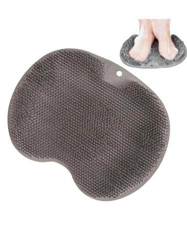 Qiyifang 2 pieces shower foot scrubber |Silicone shower scrubber-non-slip back brush massage device improves the foot circle and removes dead skin with suction cup 2 pieces gray