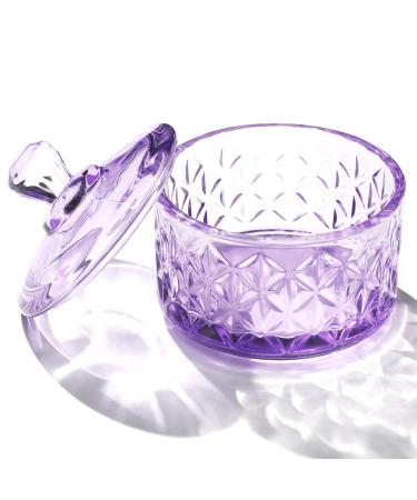 Nail Dappen Dish with Lid 60ml Large Nail Monomer Dish Glass Nail Cup for Holding Acrylic Liquid Acrylic Nail Powder Nail Decor Monomer Acrylic Nail Liquid (Purple)