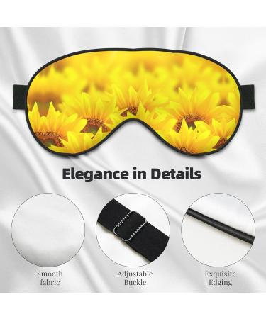 Yellow Sunflower Print Unisex Sleeping Eye Mask | Soft & Adjustable Blocking Face Mask for Ultimate Sleep Comfort - Buy Online on GoSupps.com